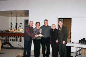 Denis, Lise, G&eacute;rard et Louise avec le pr&eacute;sident David